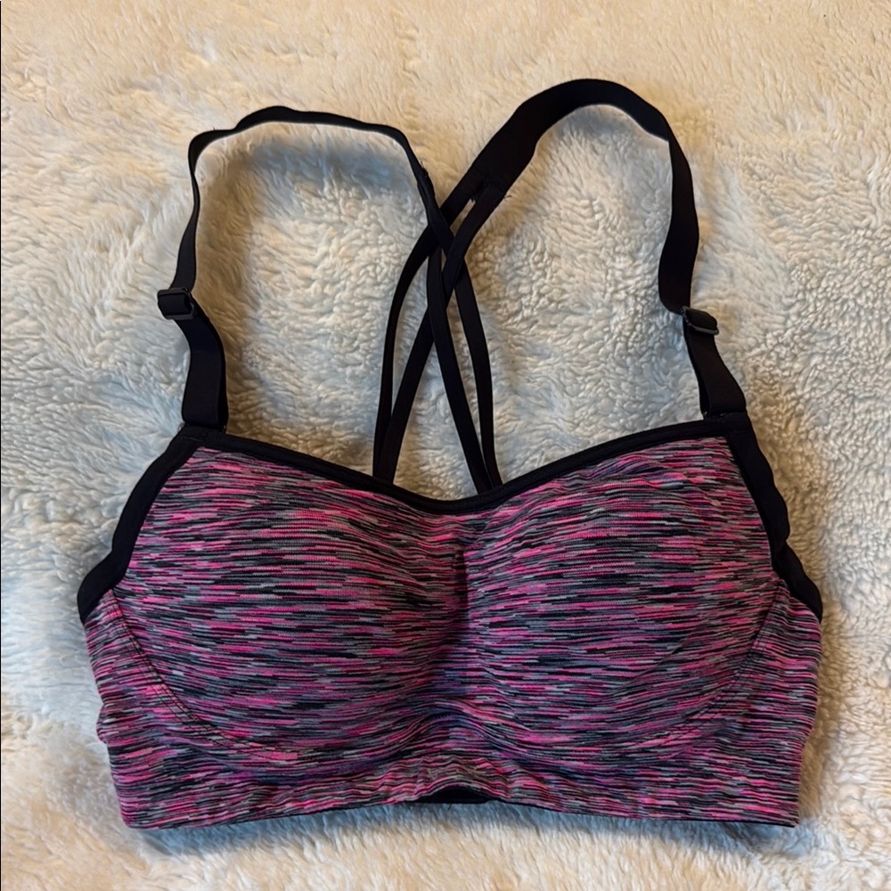 VSX Women's Pink and Black Sports Bra